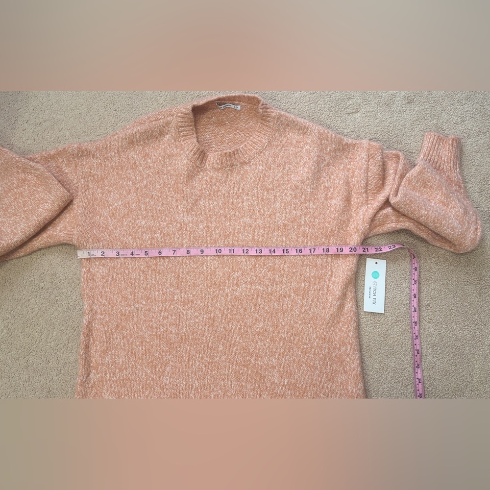 Pink Clover Coral Marled Crewneck Sweater | Size M - Picture 7 of 7